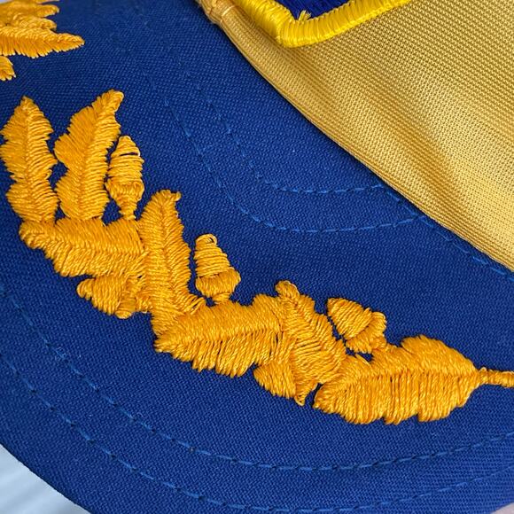 Vintage NAPA Auto Parts Hat Patch Logo Snapback Scrambled Egg Brim Yellow Blue - Picture 11 of 12